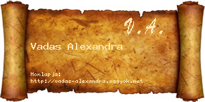 Vadas Alexandra névjegykártya